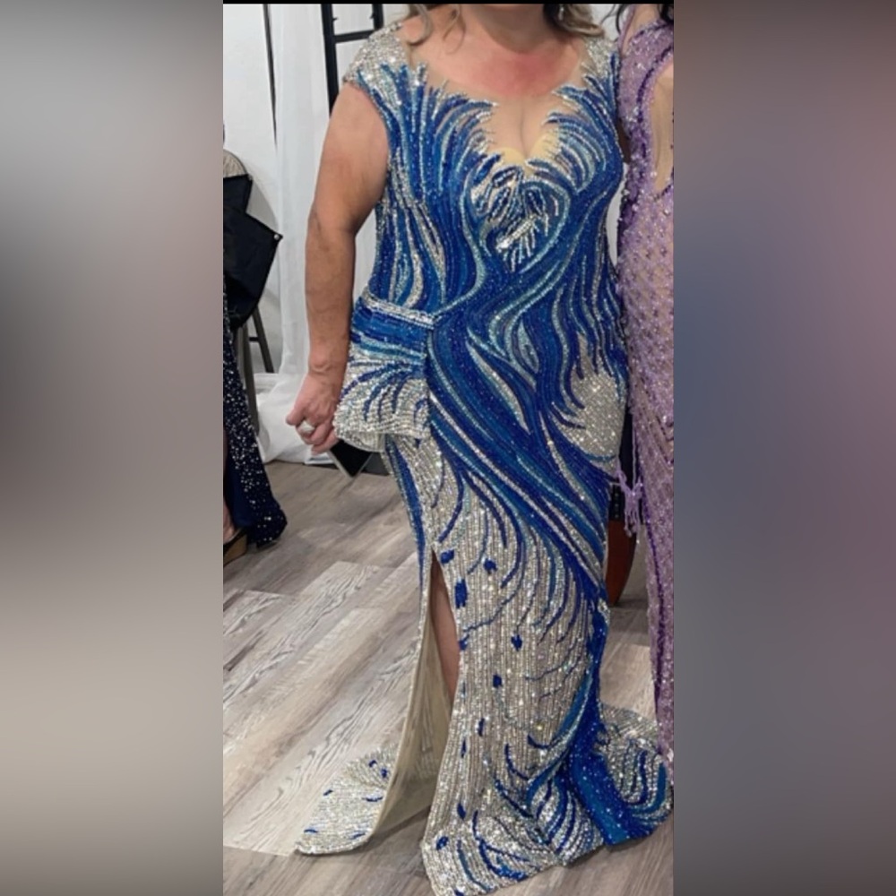 Petite Heavy beaded Custom-made Gown Lebanese designer